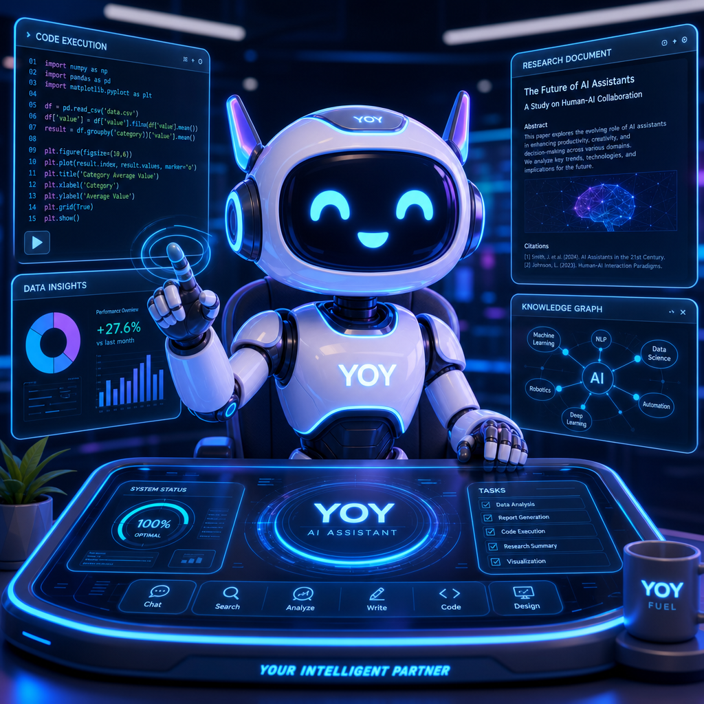 YOY AI agent at work — the real app interface